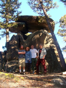 family in front of dolman